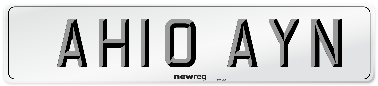 AH10 AYN Number Plate from New Reg